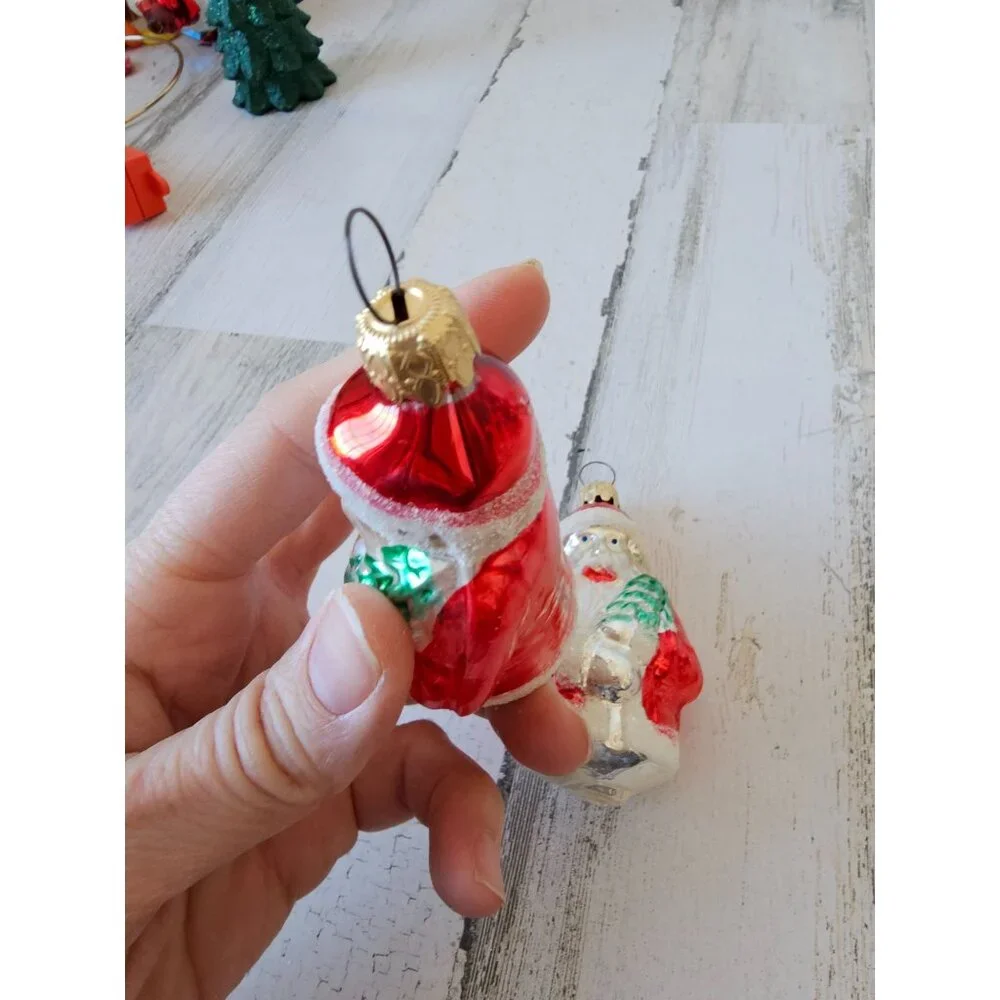 Vintage West Germany Santa tree‎ Glass Mercury ornament figural Xmas tree